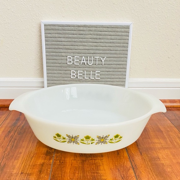 Vintage Anchor Hocking Meadow green 1 1/2 quart oval casserole dish baking dish - Picture 1 of 8